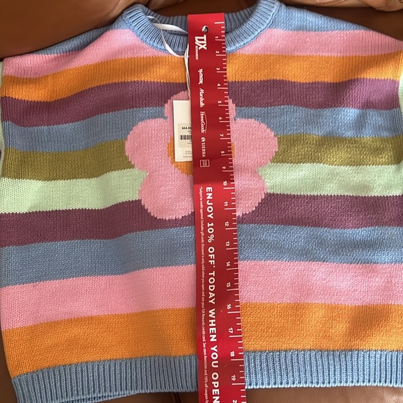 GHANDA JESSIE MULTI COLOR STRIPED CROPPED KNIT SWEATER NWT - Picture 13 of 14